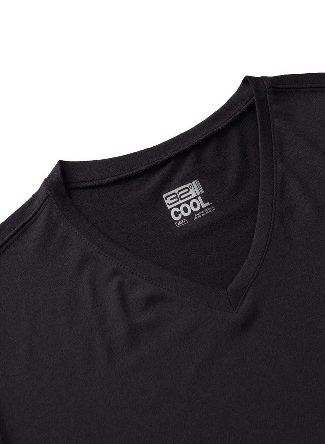 32 Degrees Mens Cool Quick Dry Active Lounge Basic Vneck T-Shirt, Black, Medium - Image 2